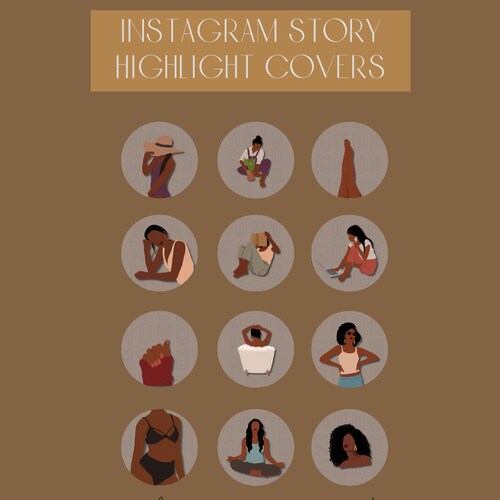 Bohemian Girl Highlight Covers Instagram Dusty Tones | Etsy