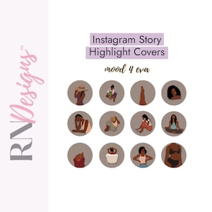 Black Girl Mood 4 Eva, Boss Lady, Instagram Story Template, Canva Icon Template, DIY Highlight Cover, IG Highlight Cover, IG Icons