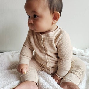Organic WAFFLE ROMPER baby sleeper