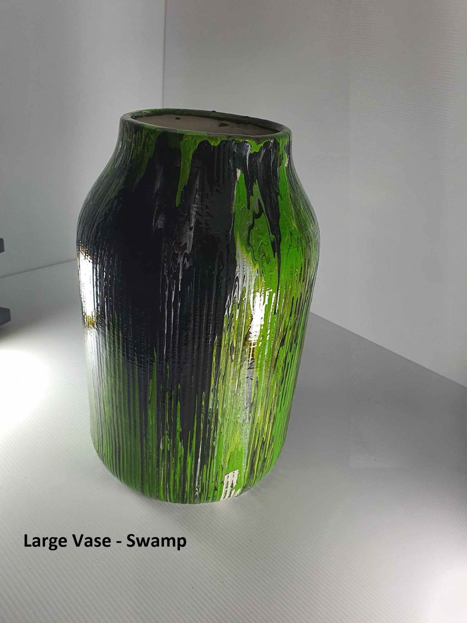 Ceramic HAND PAINTED High Gloss Resin Finish Large Tall Vase Etsy