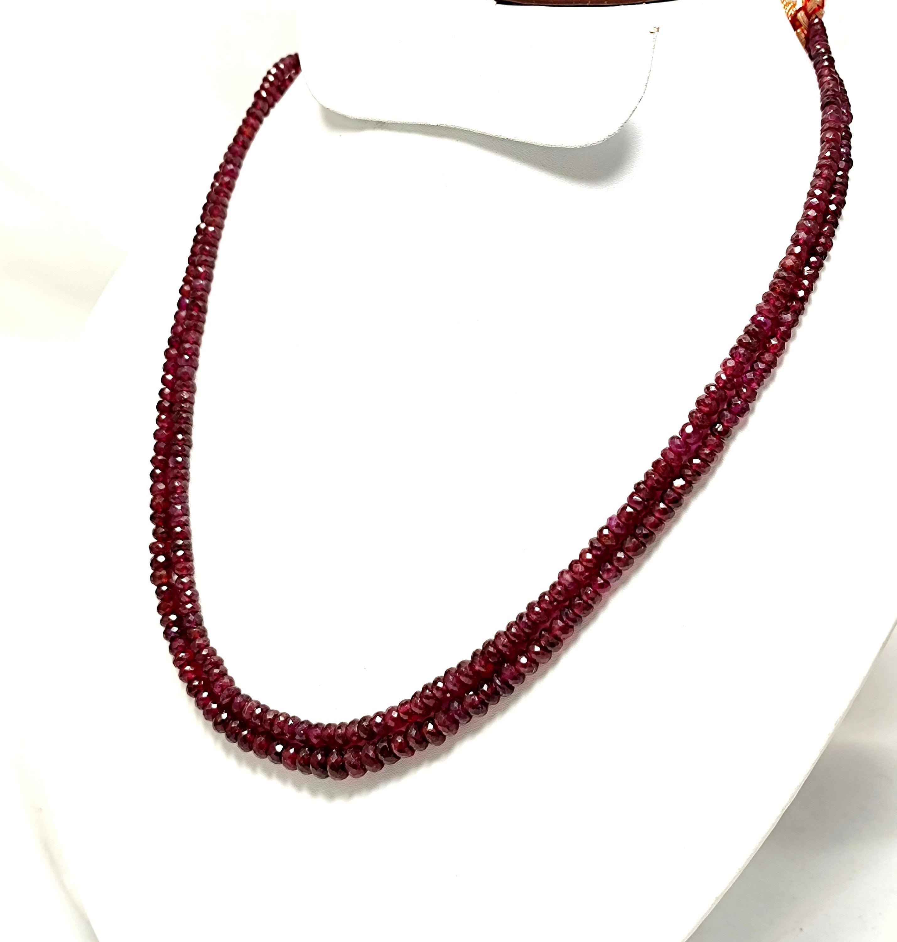Natural Ruby beaded necklace ruby faceted 3mm to 6.5mm Etsy