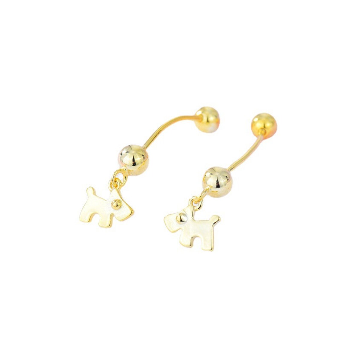 Dog front back earrings stud earrings tragus earrings 925 Etsy