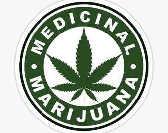 Pegatinas de vinilo de marihuana medicinal