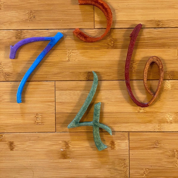 House/Mailbox Numbers - vivid 3D numbers for house address, mailbox, or door; Pigmented epoxy resin; Variety of colors; Handmade and unique!