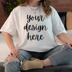 Comfort Colors C1717 Mockup White, Comfort Colors White Mockup, Oversized Comfort Colors Mockup C1717 White, Comfort Colors Model Mockup