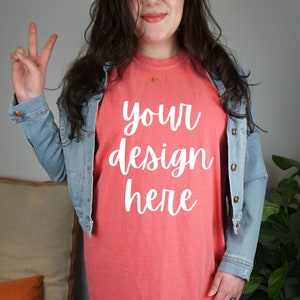 Comfort Colors C1717 Mockup Watermelon, Comfort Colors Watermelon Mockup, Oversized Comfort Colors Mockup C1717, Comfort Colors Model Mockup