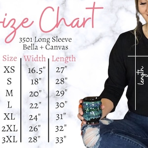 3501 Size Chart, Bella Canvas 3501 Size Chart, Bella Canvas Size Chart, Print On Demand Size Chart, Bella And Canvas Size Chart 3501