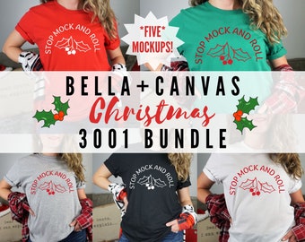 Bella Canvas 3001 Weihnachts Mockup Bundle, Bella Canvas Weihnachts Mockups, 3001 Mockup Bundle, Weihnachten Bella Canvas 3001 Mock up Bundle