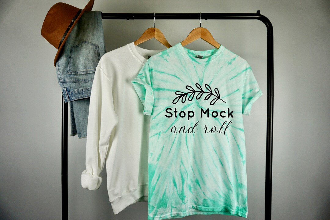 Mint Tie-dye Cyclone Hanging Mockup, Mint Gildan 5000 Tie Dye Mock Up ...
