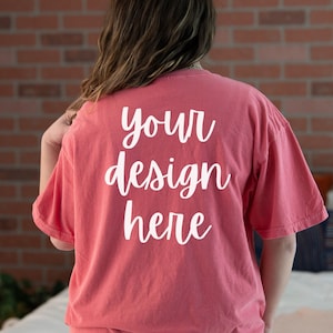 Comfort Colors C1717 Back Mockup Watermelon, Comfort Colors Watermelon Mockup, Comfort Colors Back of Shirt Mockup, Model Back Mockup