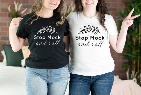 White and Black Bella Canvas 3001 Model Mockup, 3001 couple Mockup, Group Mockup, Lifestyle Mockup, Bachelorette Party Mock Up, T-shirt mock