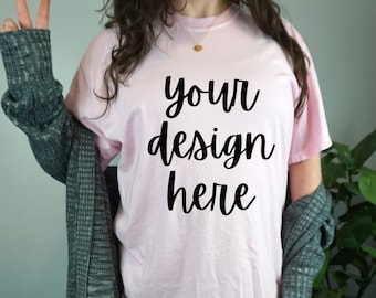 Comfort Colors C1717 Mockup Blossom, Comfort Colors Blossom Mockup, Oversized Comfort Colors Mockup Blossom, Comfort Colors Model Mockup