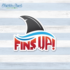 Fins Up Sticker - 3.5&quot;
