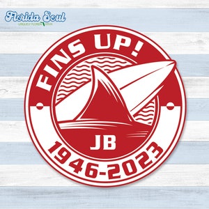 Red Fins Up Sticker - 5"