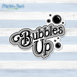 Bubbles Up B&W Sticker - 3.5"