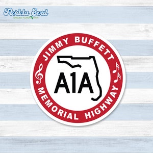 ADESIVO A1A Jimmy Buffett Memorial Highway - 3,5"