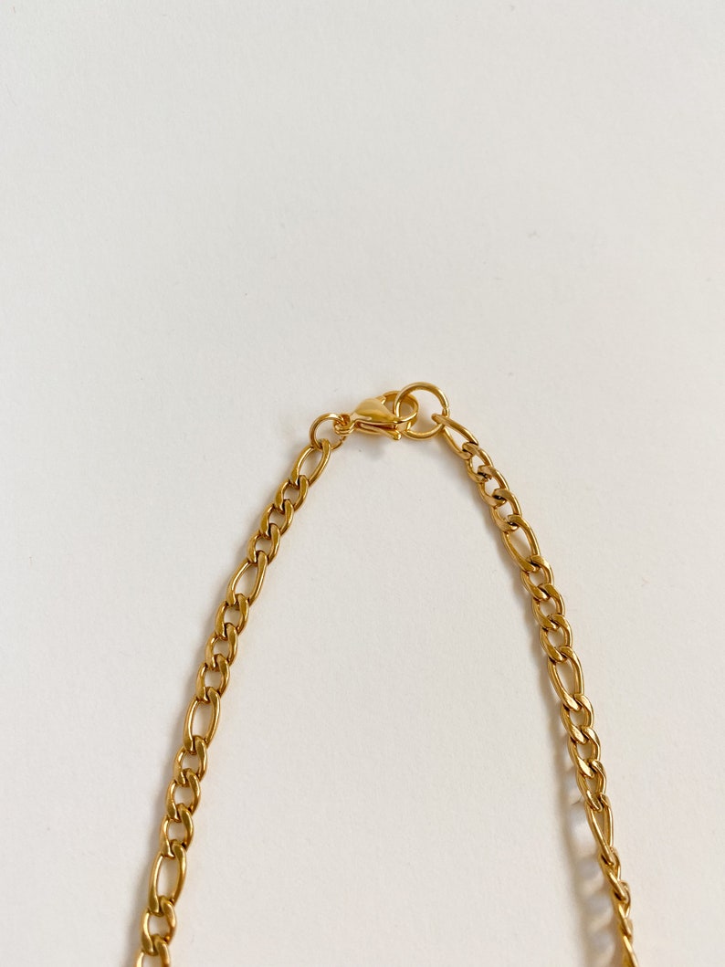 Gold Plated Figaro Chain Necklace With Initial Letter Etsy UK