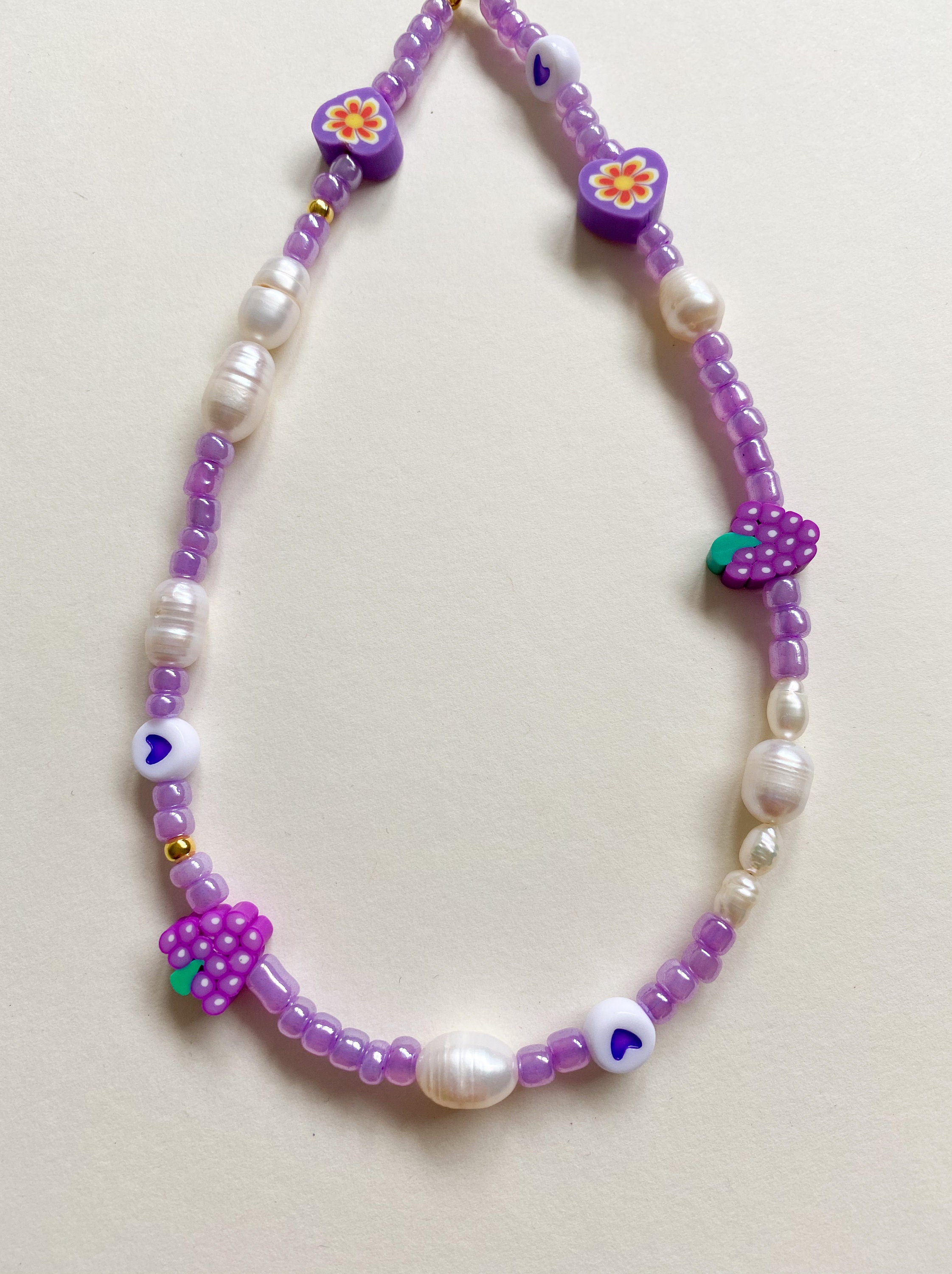 Purple beaded phone strap with pearls Purple phone charm Etsy
