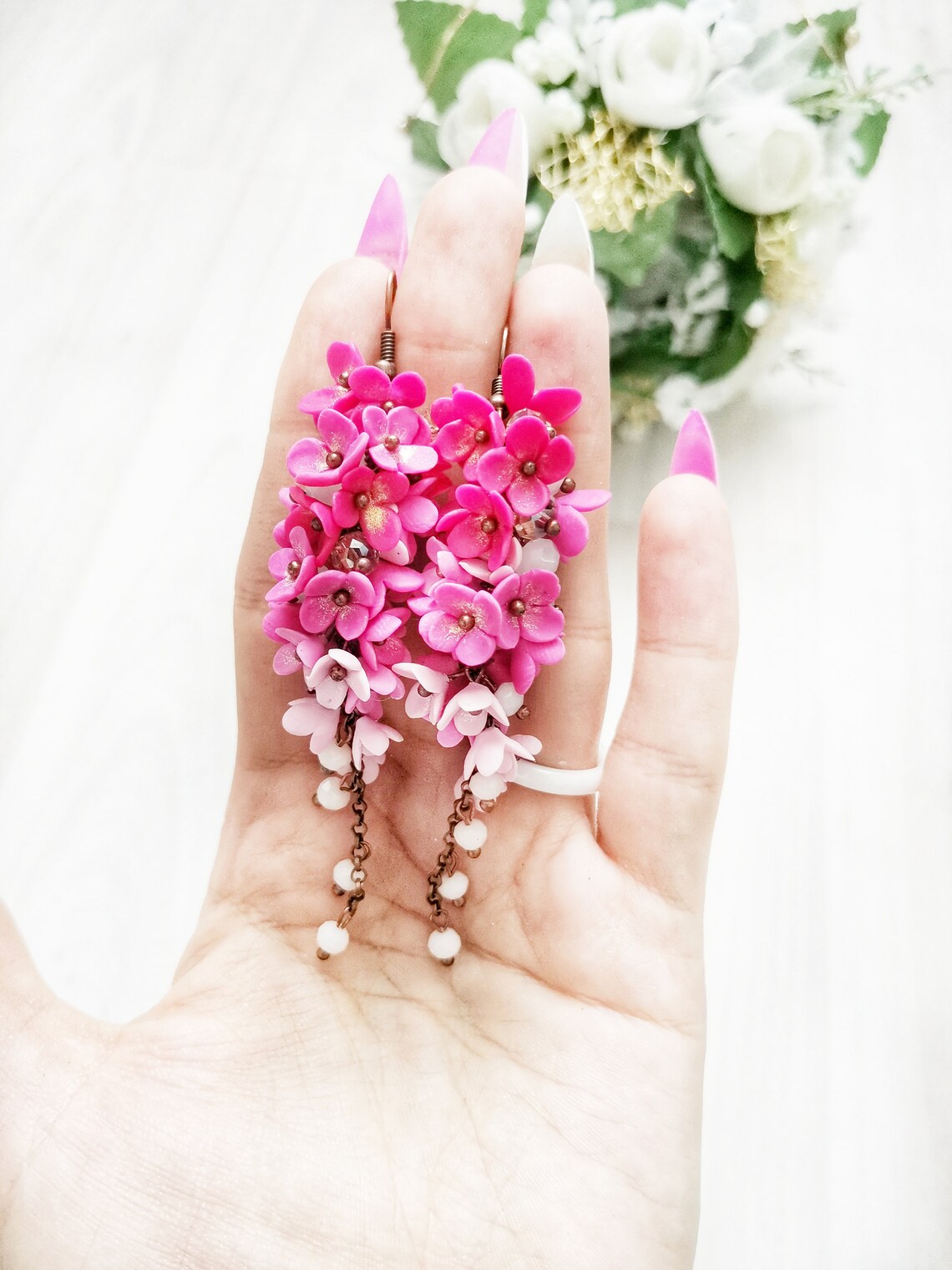 Summer earrings. Long earrings. Decoration for her. Earrings Etsy