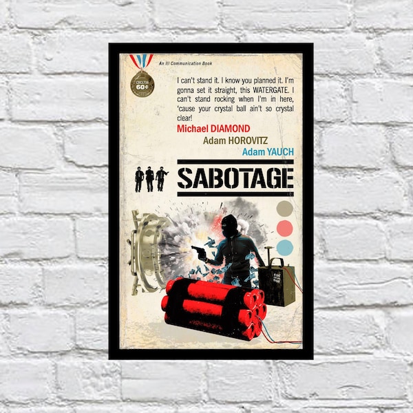 Sabotage - Beastie Boys Vintage Espionage Trade Paperback Poster FINAL RUN