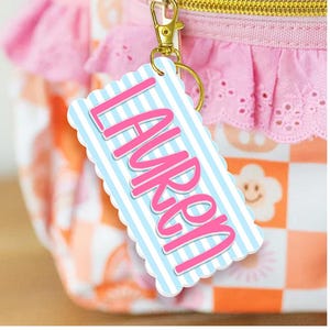 Personalized Kids Name Bag Tag, Custom Acrylic Backpack Name Keychain, Diaper Bag, Lunchbox Name Tag, Water Bottle Tag, School Name Plate