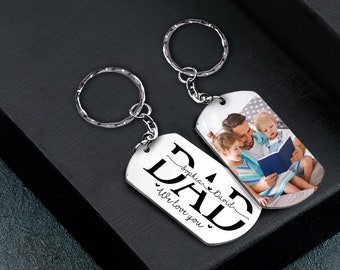 Personalized Father's Day Gift, Dad Keychain with Kids Names, Custom Photo Keychain, Gifts For Dad From Daughter, Dad Gift, Gift For Him