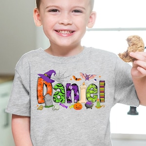 Personalized Halloween Shirt for Kids, Halloween Kids Name Shirt, Girls Halloween Shirt, Boys Halloween Shirt, Kids Fall Shirt