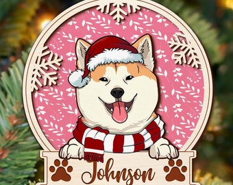 Personalized Dog Ornament, Custom Dog Christmas Ornament, Dog Lovers Christmas Gift, Personalized Pet Ornament, Christmas Dog Ornament