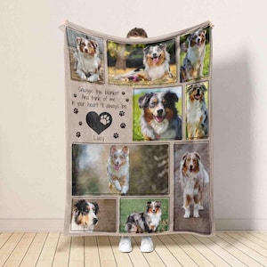 Personalized Dog Photo Blanket: Dog Memorial Gift Keepsake Fleece Throw