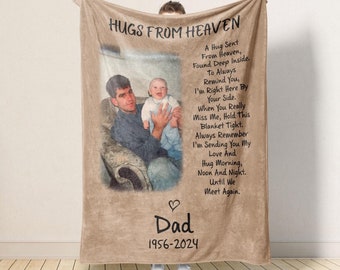Personalized Memorial Dad Blanket: Loss Of A A Loved One Sympathy Keepsake
