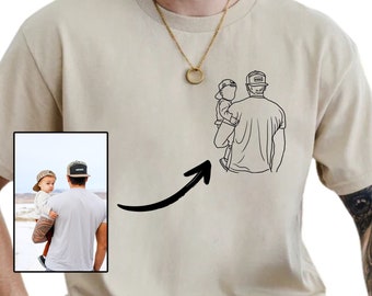 Custom Photo Shirt For Dad, Fathers Day Gifts, Father's Day Shirt, Personalized Dad Portrait Shirt, Dad Birthday Gifts, Gift for Husband