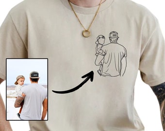 Vatertagsgeschenke, individuelles Foto-Shirt für Papa, Vatertags-Shirt, personalisiertes Papa-Portrait-Shirt, Papa-Geburtstagsgeschenke, Geschenk für Ehemann