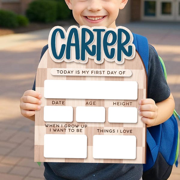 Custom First Day of School Sign, Back to School Board, Preschool Kindergarten 1st Day of School Sign, Last Day of School Keepsake