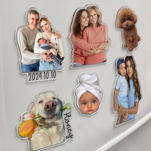 Personalized Mother's Day Gift For Mom, Custom Photo Magnet, Mom And Daughter Photo Magnet Gift, Dog Photo Magnet, Family Photo Magnet Gift