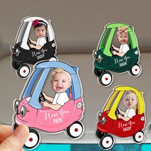 Personalized Father's Day Gift For Dad, Custom Kids Photo Visor Clip For Dad, Drive Safe Daddy Car Visor Clip, Drive Safe Gift For Daddy