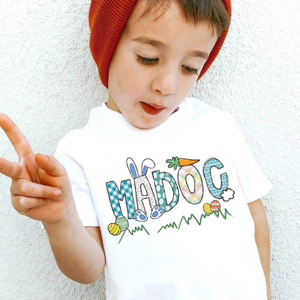 Kids Easter Shirt, Personalized Easter Name Shirt, Custom Easter Shirt, Cute Bunny Kids Shirt, Toddler Easter Shirt, Easter Gift for Kids