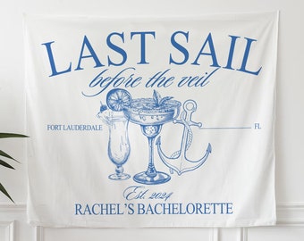 Last Sail Before The Veil Tapestry: Boating Bachelorette Party Decor
