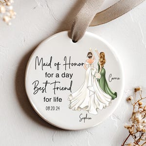 Personalized Bridesmaid Ornament: Custom Wedding Party Gift