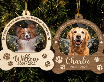 Personalized Pet Memorial Ornament, Dog Memorial Ornament, Custom  Pet Photo Ornament,  Dog Christmas Ornament, Cat Loss Dog Loss Keepsake