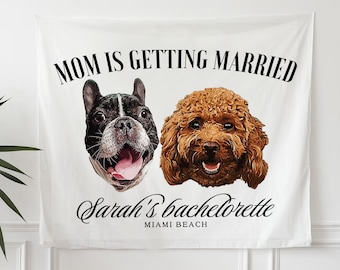Custom Dog Face Bachelorette Party Banner: Dog Mom Tapestry Decor