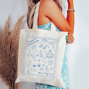 Bachelorette Party Gifts, Personalized Beach Bachelorette Tote Bag, Weekend Bridal Party Tote, Bride Wedding Tote, Bridesmaid Gift Tote Bag