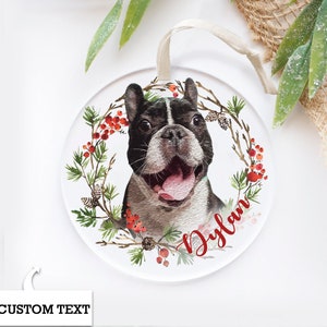 Personalized Pet Ornament, Custom Dog Christmas Ornament, Christmas Pet Photo Ornament, Holiday Gift for Dog Lovers, Pet Portrait Ornament