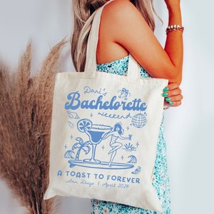Bachelorette Party Gifts, Club Bachelorette Tote, Beach Bachelorette Tote Bag, Bridal Party Tote, Bride Wedding Tote, Bridesmaid Gift Tote