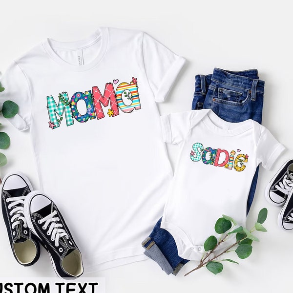 Matching Personalized Mother's Day Shirt, Mommy and Me Shirts, First Mother's Day Shirts, Personalized Girls Name Shirt, Mom Daughter Shirts