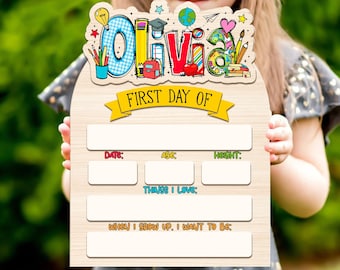 Personalized Back To School Kids Gifts, First Day Of School Reusable School Sign, First Day Of School Board Sign, Back To School Photo Prop