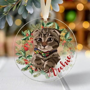 Personalized Cat Photo Ornament: Custom Pet Memorial Christmas Decoration