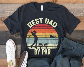 Golf Gifts for Men, Fathers Day Golf Gift, Personalized Dad Shirt, Best Dad By Par Vintage Golf Shirt, Custom Gift for Dad, Gift For Golfers