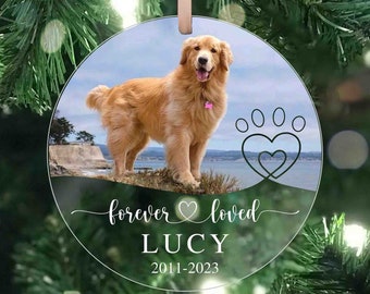 Pet Memorial Gift, Custom Pet Memorial Ornament with Photo, Dog Loss Gift, Pet Remembrance Gift, Dog Memorial Ornament, Christmas Ornaments