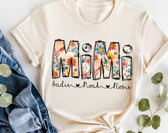 Personalized Floral Mimi T-Shirt: Mother's Day Grandma Gift