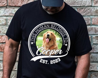 Chemise personnalisée pour animaux de compagnie avec photo et nom d'animal de compagnie, chemise de papa de chien, chemise de chien personnalisée, cadeau pour papa, chemise de fête des pères, cadeau de papa de chien, cadeau pour lui